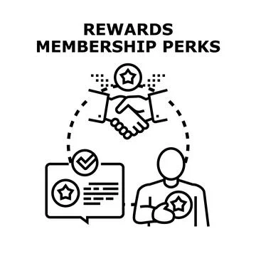 Rewards membership perks for loyalty program benefits Stock Illustration