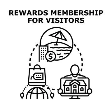 Rewards membership for visitors program concept Stock Illustration