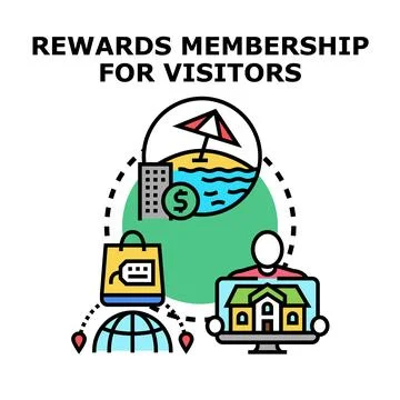Rewards membership for visitors program concept Illustration