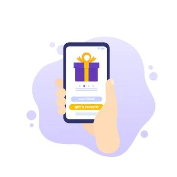 Rewards mobile app vector icon Stock Illustration