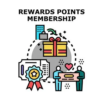 Rewards points membership loyalty program earning benefits Illustration