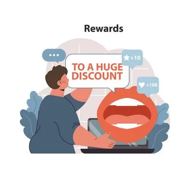 Rewards program concept. Flat vector illustration Illustrazione stock