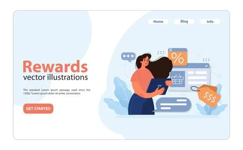 Rewards program exploration. Flat vector illustration Illustration