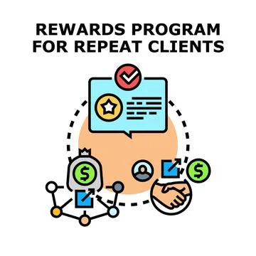 Rewards program for repeat client loyalty and engagement 库存插图