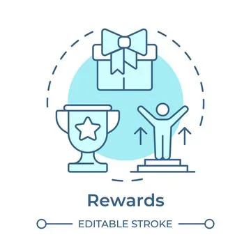 Rewards soft blue concept icon Stock Illustration