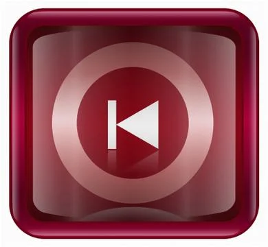 Rewind back icon dark red, isolated on white Illustrazione stock