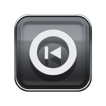 Rewind Back icon glossy grey, isolated on white Stockillustratie
