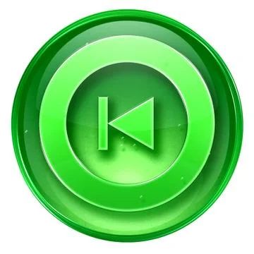 Rewind back icon green, isolated on white background. イラスト素材