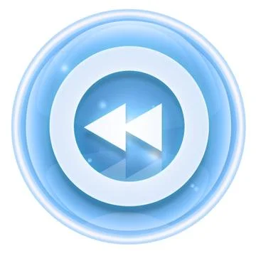 Rewind back icon ice, isolated on white background. Stockillustratie