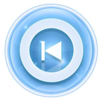 Rewind back icon ice, isolated on white background. Иллюстрация