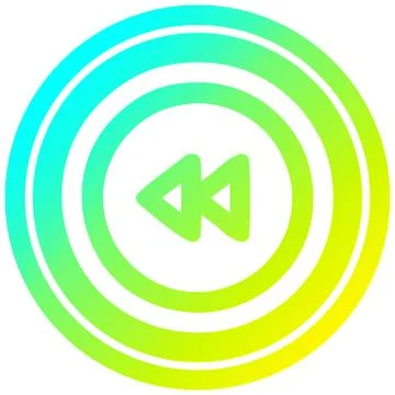 Rewind button circular in cold gradient spectrum Stock Illustration