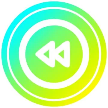 Rewind button circular in cold gradient spectrum Stock Illustration