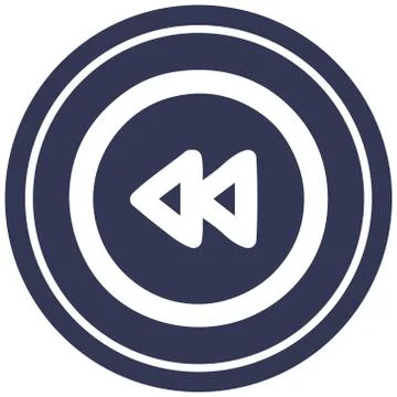 Rewind button circular icon Stock Illustration