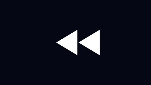 Rewind button on digital multimedia interface screen for video playback contr Stock Footage 345958987