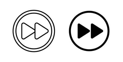 Rewind button icon collection in black, Line icons, flat symbols Stockillustratie
