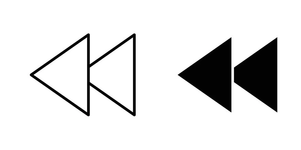 Rewind button icon for design projects and web UI 스톡 일러스트