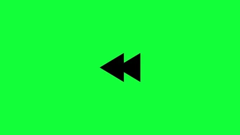 Rewind button icon for digital media player interface and video playback co.. Stock Footage 345957033