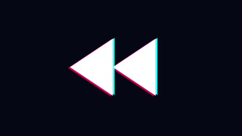 Rewind button icon for digital media player interface and video playback co.. Video stock 345958983