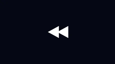 Rewind button interface icon for digital media player and video playback co.. Stock Footage 345958988