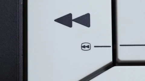 Rewind Button Pressed By Finger On Vintage Controller Stock Footage 333295550