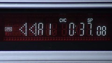 Rewind in the counter in a screen of a video counting seconds and time Stock Footage 117972728