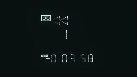 Rewind Counter on VCR Timecode, VHS player, Retro Led Indicator Stock Footage 172475499