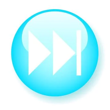 Rewind to end, blue button Stock Illustration