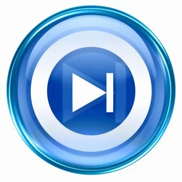 Rewind forward icon blue, isolated on white background. Stock Illustration