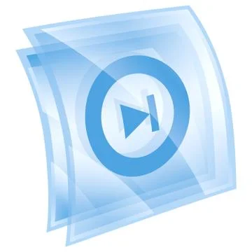Rewind forward icon blue, isolated on white background. Ilustração Stock