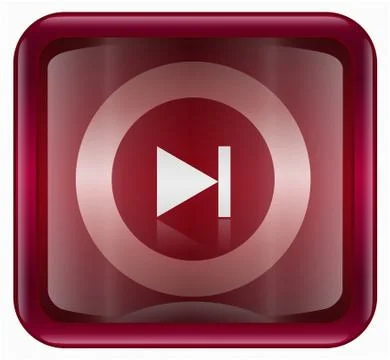 Rewind forward icon dark red, isolated on white background Ilustração Stock