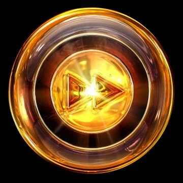 Rewind forward icon fire, isolated on black background Stockillustratie