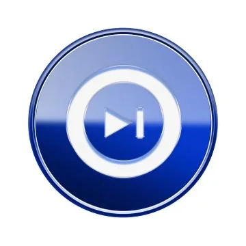 Rewind forward icon glossy blue, isolated on white background 스톡 일러스트