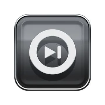 Rewind Forward icon glossy grey, isolated on white background 스톡 일러스트
