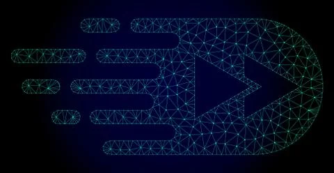 Rewind Forward Polygonal Frame Vector Mesh with Fast Motion Effect Stock Illustration