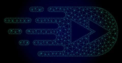 Rewind Forward Polygonal Frame Vector Mesh with Fast Motion Effect Stock Illustration
