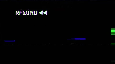 Rewind Glitch Animation VHS Retro Distortion with Noise and Scanlines Stock Footage 334164213