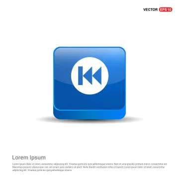 Rewind Icon - 3d Blue Button Illustrazione stock