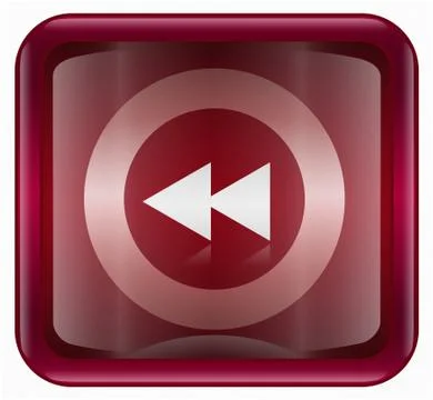 Rewind icon dark red, isolated on white 스톡 일러스트