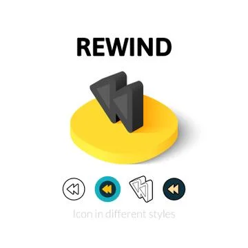 Rewind icon in different style Stock Illustration