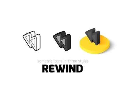 Rewind icon in different style Stock Illustration