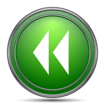 Rewind icon. Internet button on white background.. Stock Illustration