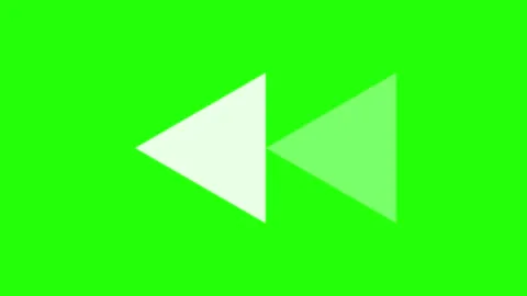 Rewind Icon Loop Animation on Green Screen Background 4K Stock Footage 336759066