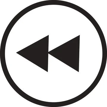 Rewind Media Circle Icon Stock Illustration