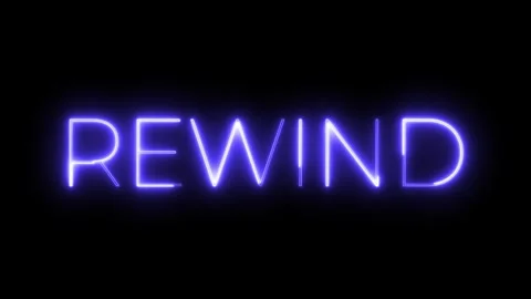 Rewind Neon Text Animation Design Video stock 318339130