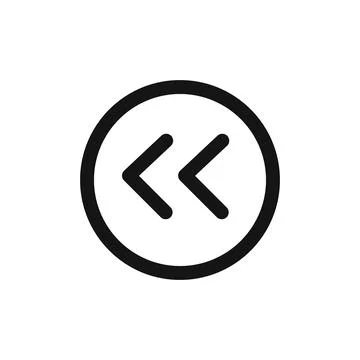 Rewind Previous Back arrow icon linear vector graphics sign Stock Illustration
