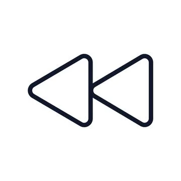 Rewind Previous Back Arrow Icon for Media Controls, Navigation Tools, and U.. Stock Illustration