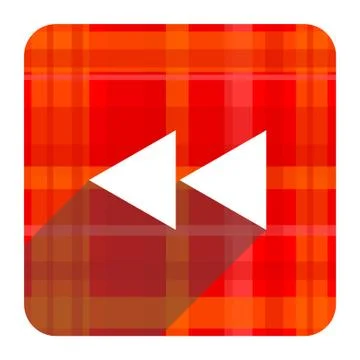 Rewind red flat icon isolated. Stock Illustration