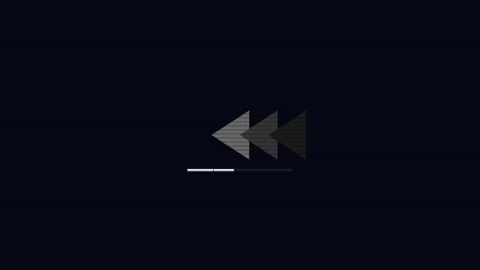 Rewind sign displayed on a digital screen for media playback and video contro Stock Footage 345954769