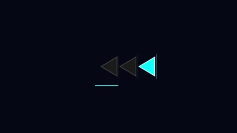 Rewind sign icon for media playback interface on digital screen display Stock Footage 345954767