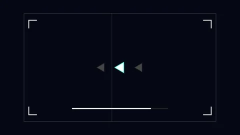 Rewind sign interface with digital playback controls and loading bar progress Stock Footage 345954730
